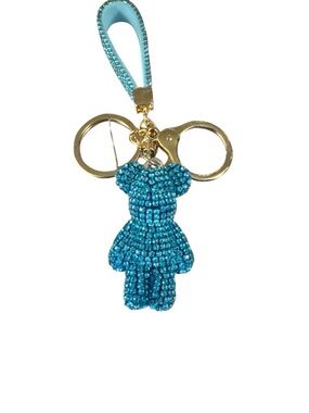 Rhinestone  Teddy Bear Keychain Wristlet